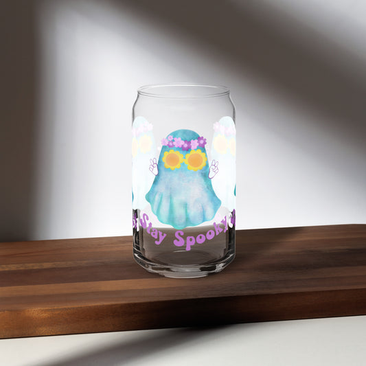 Stay Spooky Hippie Can-shaped glass