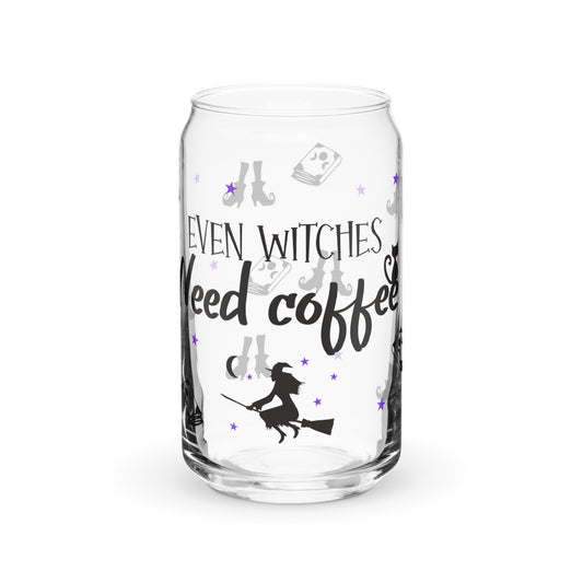 Even Witches Need Coffee Can-shaped glass